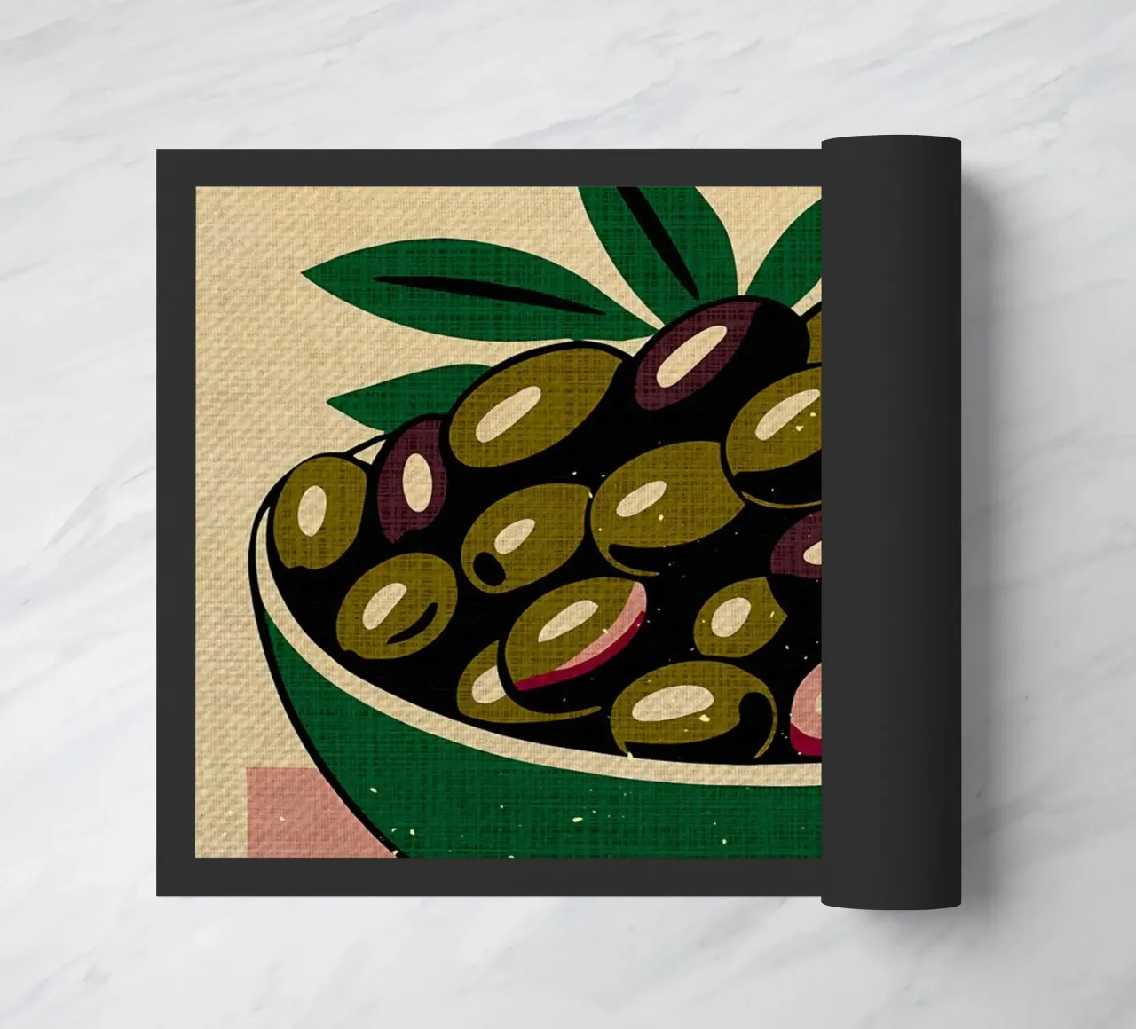 Italian Gold Tuscan Olives doormat by Providence Mbabazi Studio