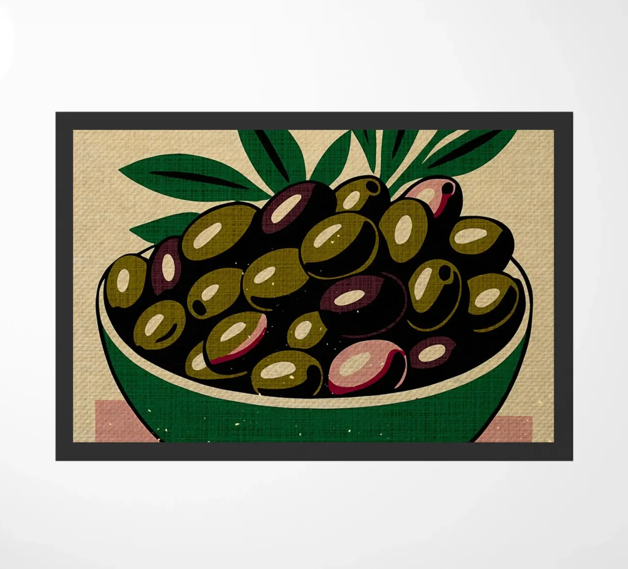 Italian Gold Tuscan Olives doormat by Providence Mbabazi Studio