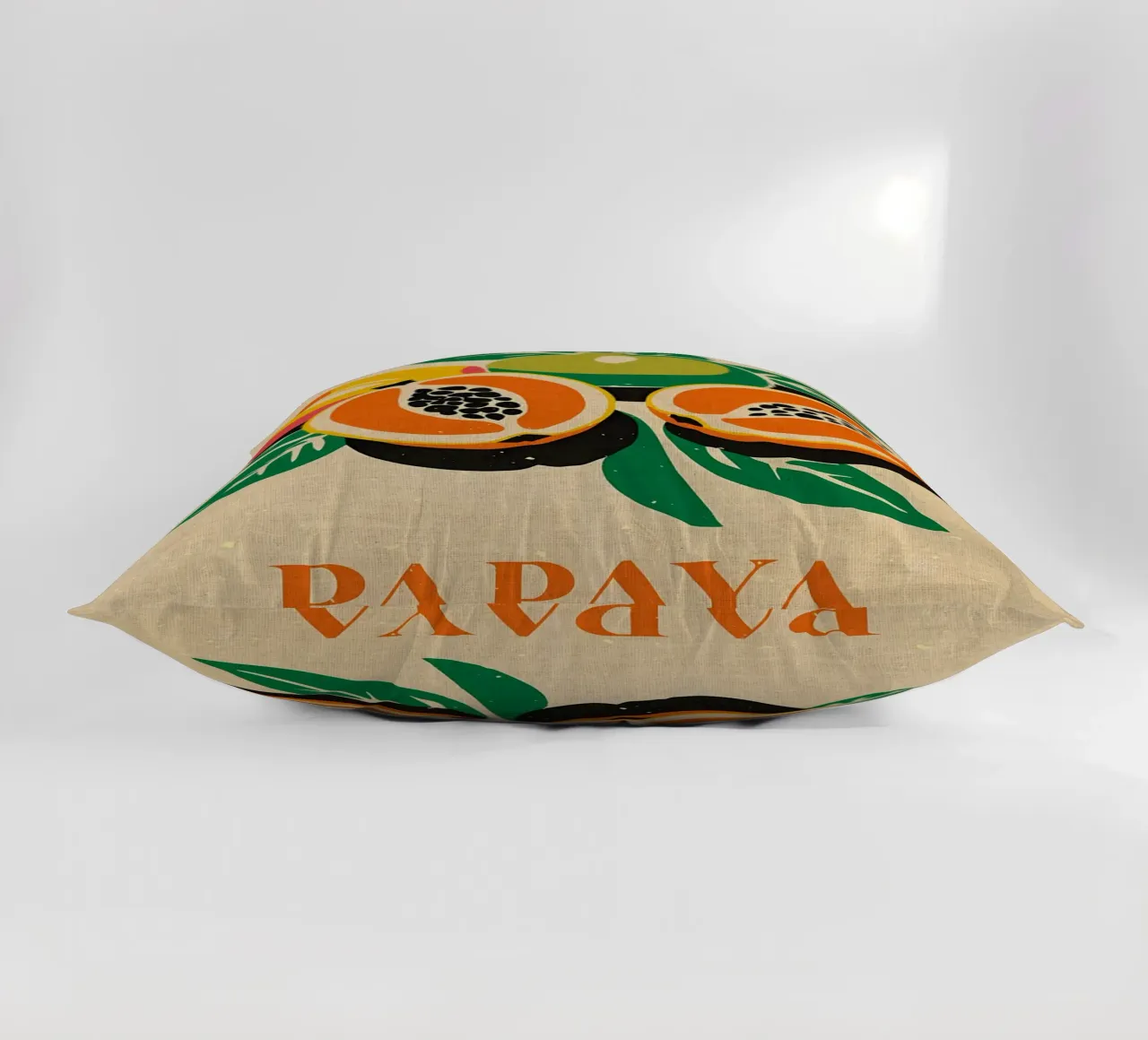Papaya Dominican Republic decorative cushion by Providence Mbabazi Studio