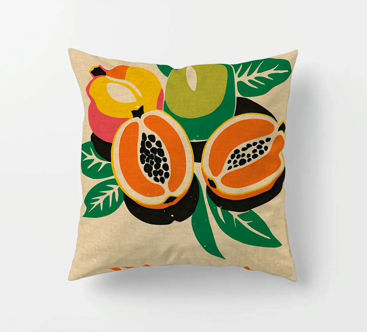 Papaya Dominican Republic decorative cushion by Providence Mbabazi Studio