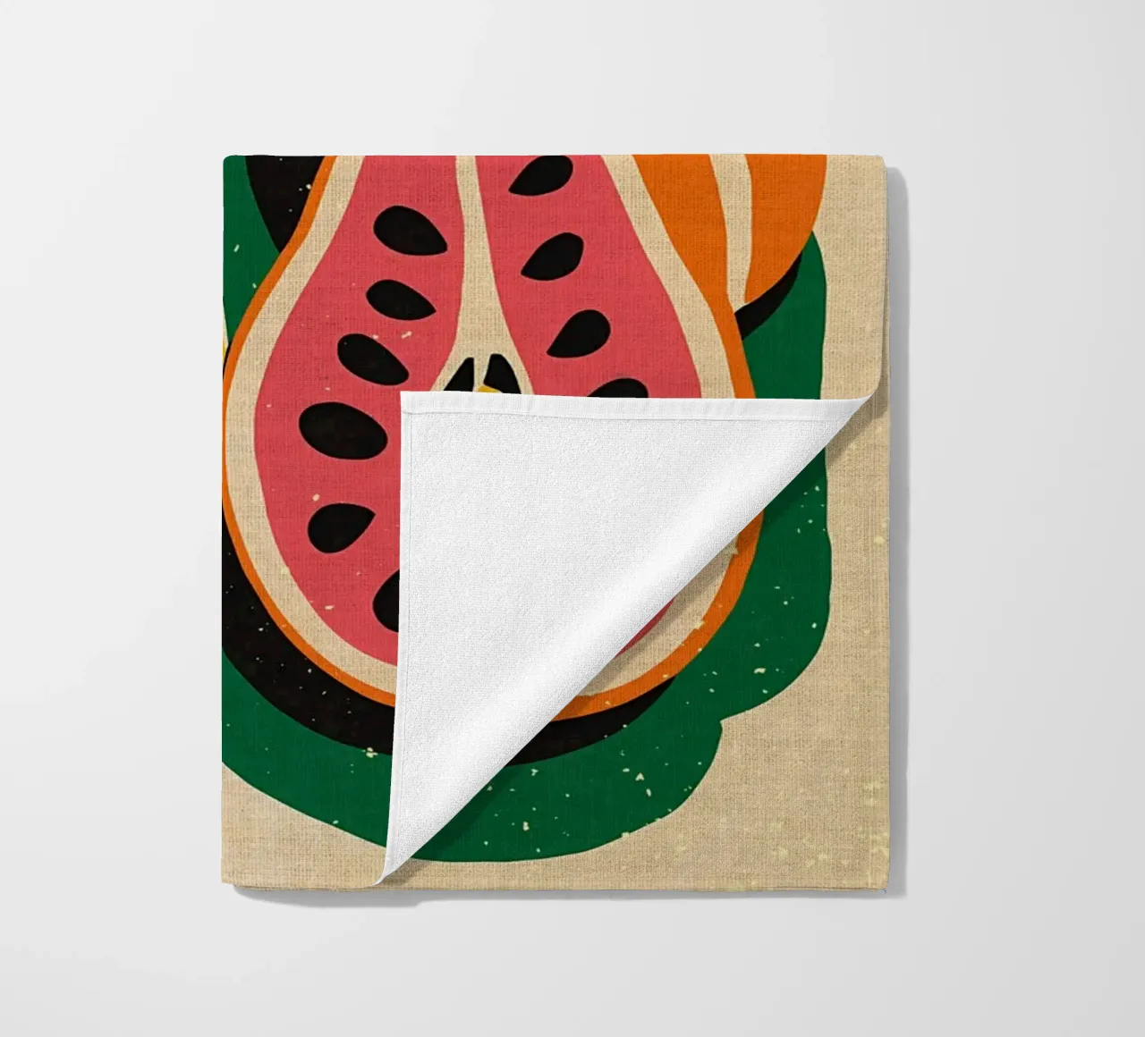 Papaya Tropical Fruit beach towel by Providence Mbabazi Studio