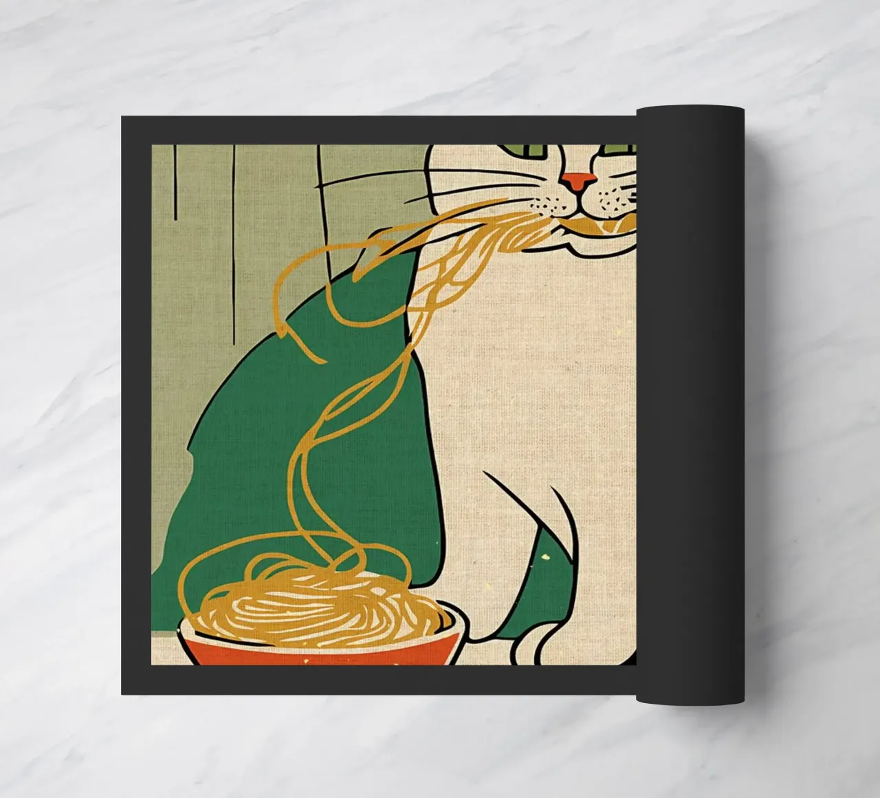 Pasta Lover Funny Cat Art felpudo de Providence Mbabazi Studio