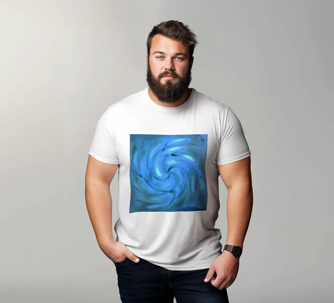 Spirale sfocata nei colori del mare t-shirt da Gürsel Yesil Digital Art