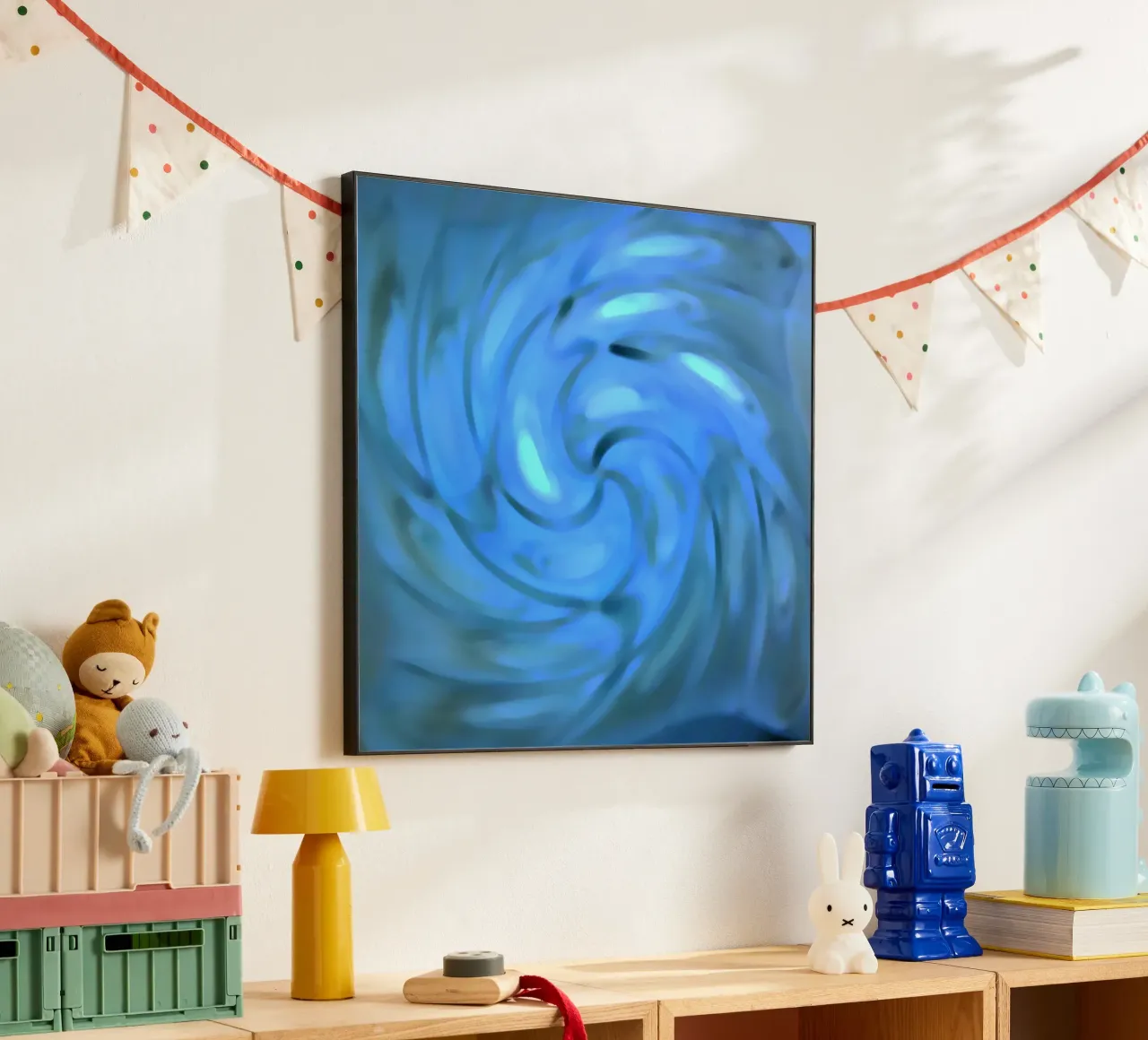 Spirale sfocata nei colori del mare alluminio dibond da Gürsel Yesil Digital Art