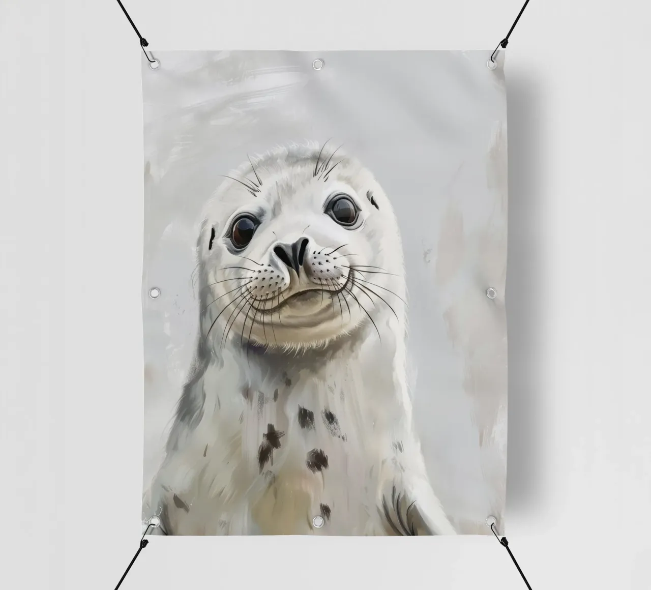 Cucciolo di foca che guarda con curiosità telo in pvc da DesignDoodle