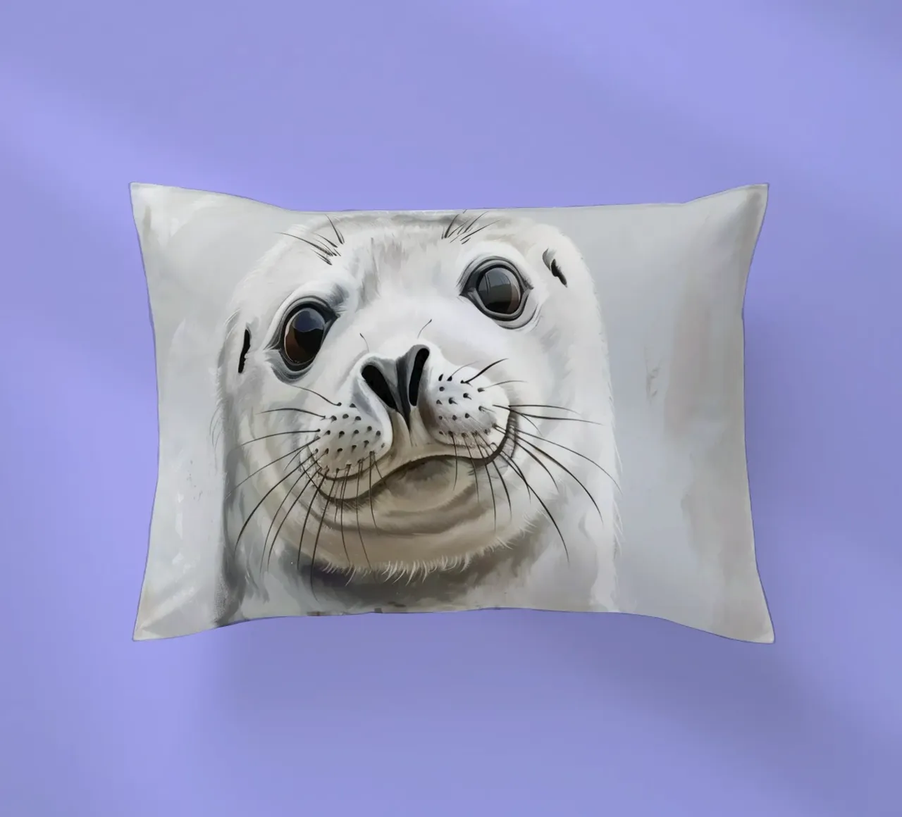 Cucciolo di foca che guarda con curiosità cuscino da DesignDoodle