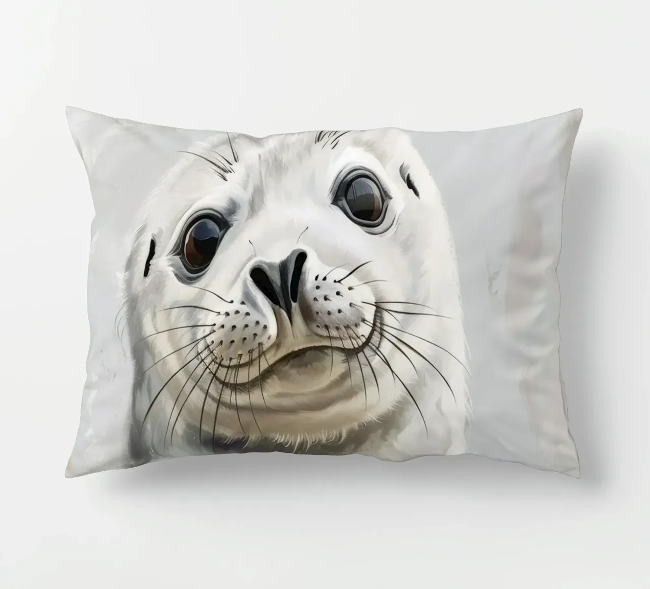 Cucciolo di foca che guarda con curiosità cuscino da DesignDoodle