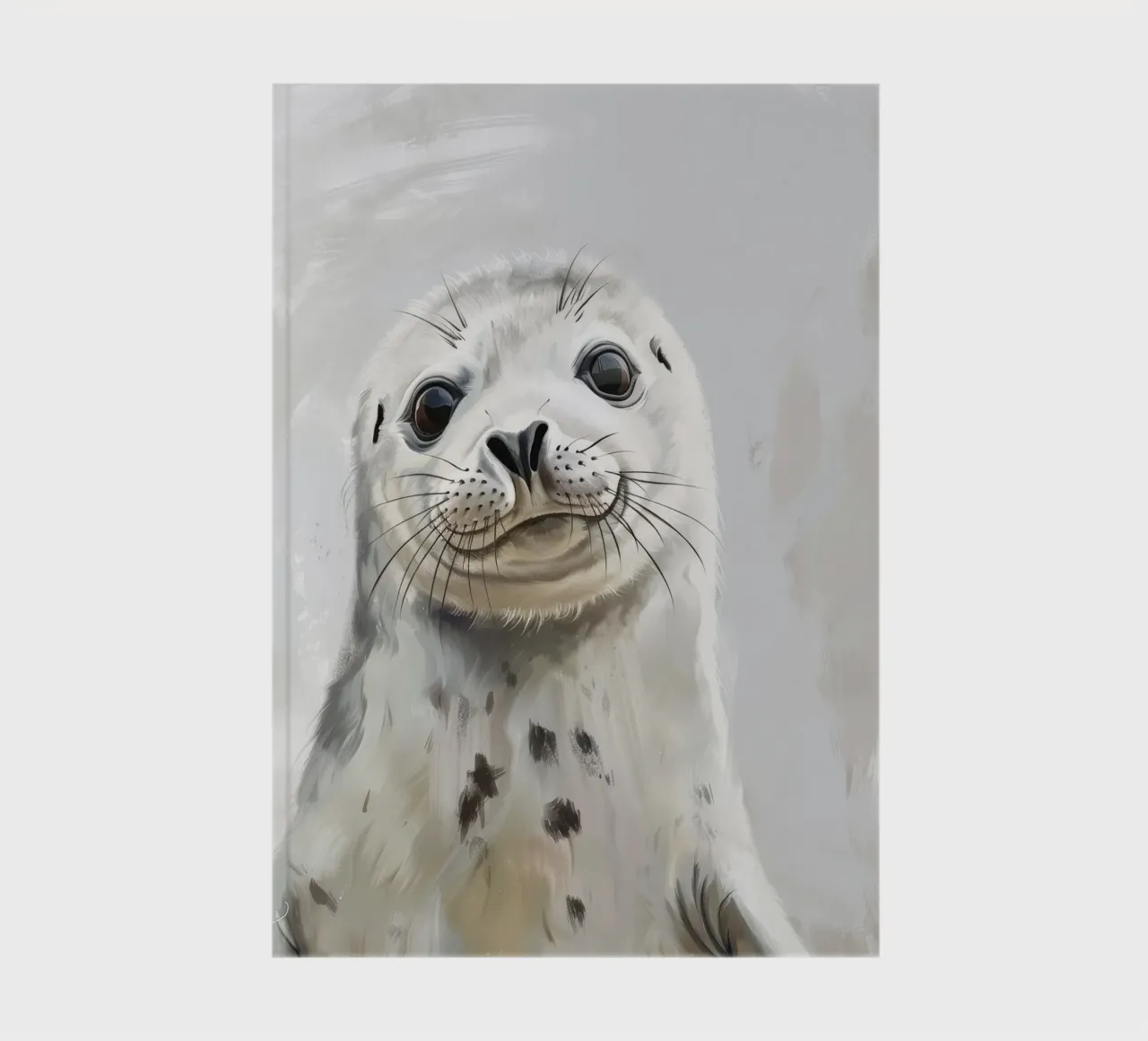 Seal pup looking curiously watching notebook by DesignDoodle