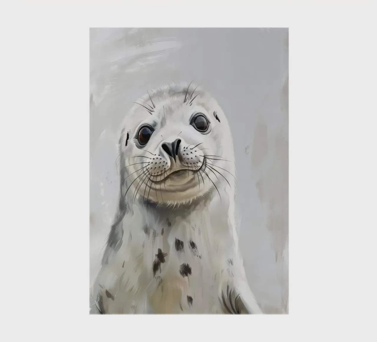 Seal pup looking curiously watching notebook by DesignDoodle