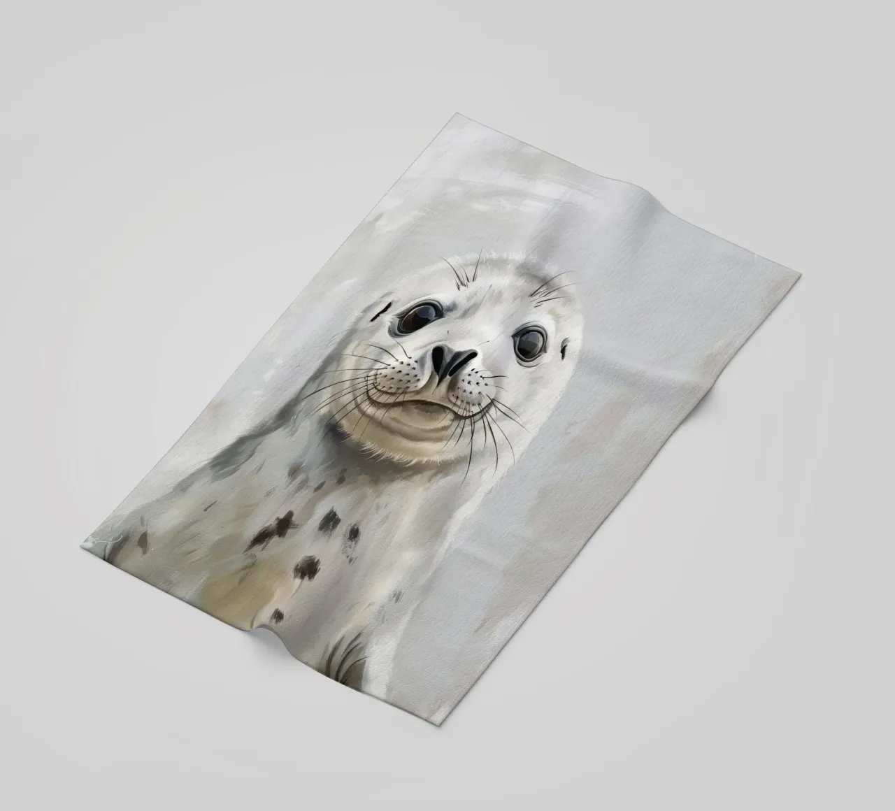 Cucciolo di foca che guarda con curiosità telo mare da DesignDoodle
