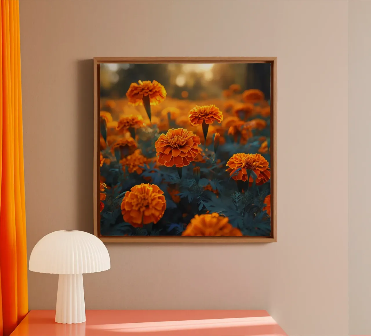 Fluisterweide canvas met Baklijst van Bold Blooms