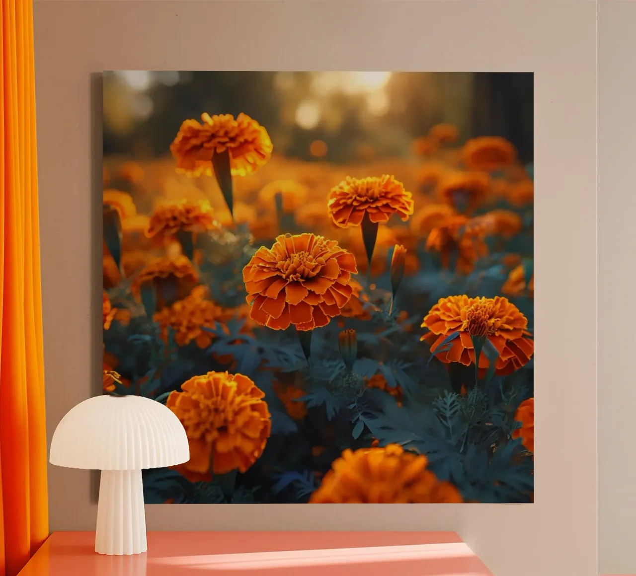 Fluisterweide canvas met Baklijst van Bold Blooms