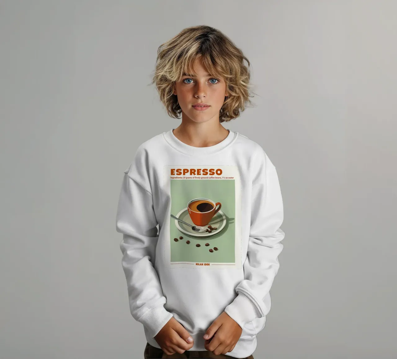 Espresso, Milan 1906 Poster felpa bambino da Neeraprint