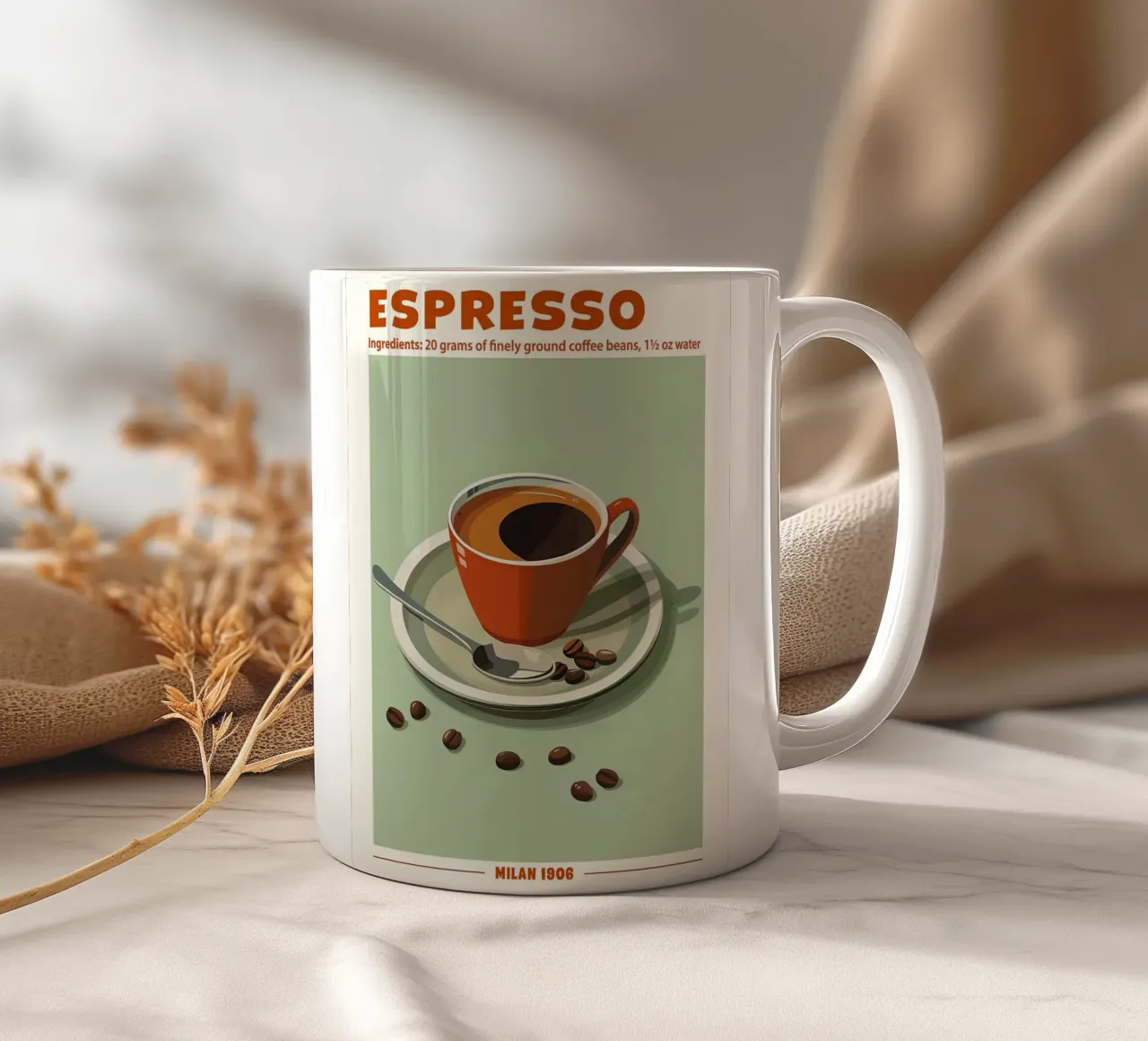 Espresso, Milan 1906 Poster tazza in ceramica da Neeraprint