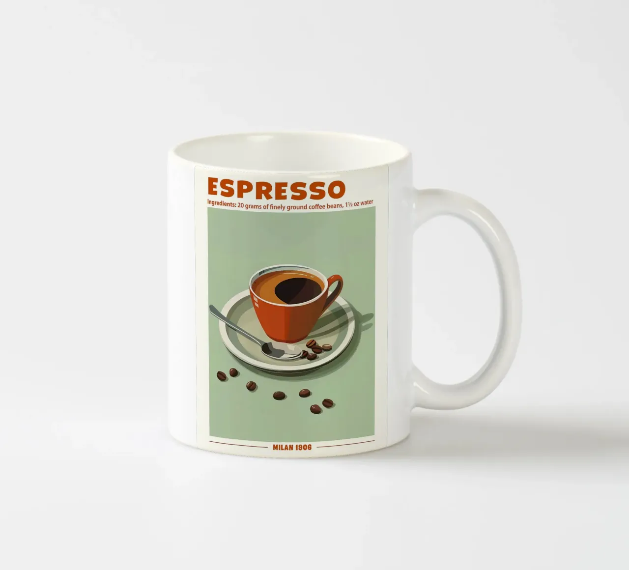 Espresso, Milan 1906 Poster tazza in ceramica da Neeraprint