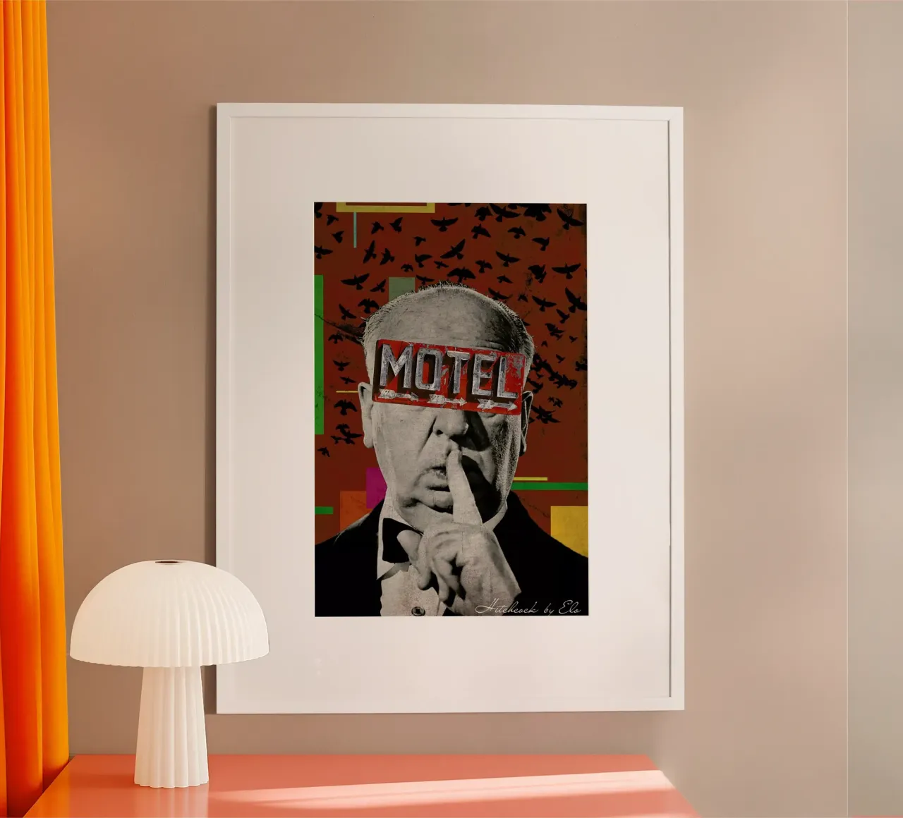 Public Figures: Hitchcock poster con telaio in legno da Elo Marc