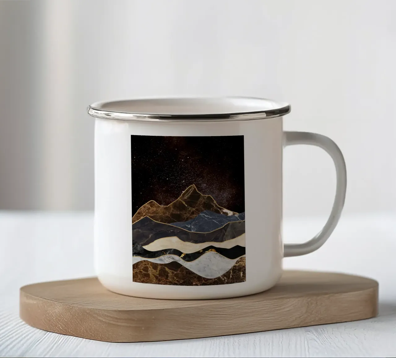 abstract surrealist landscape 1 tazza in smalto da vintageshop