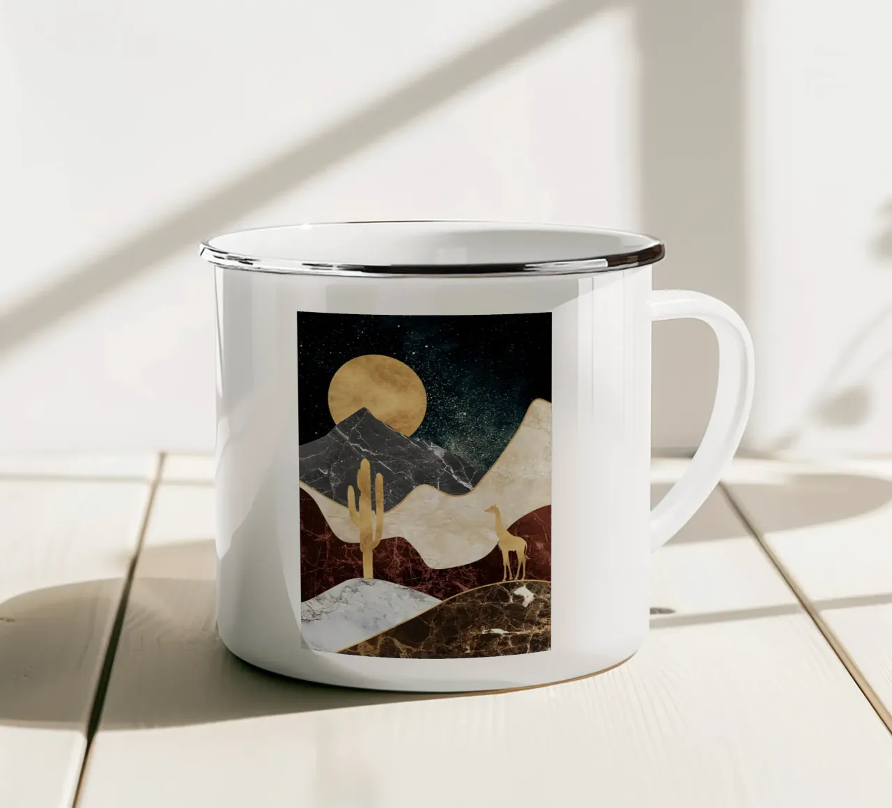 abstract surrealist landscape 3 tazza in smalto da vintageshop