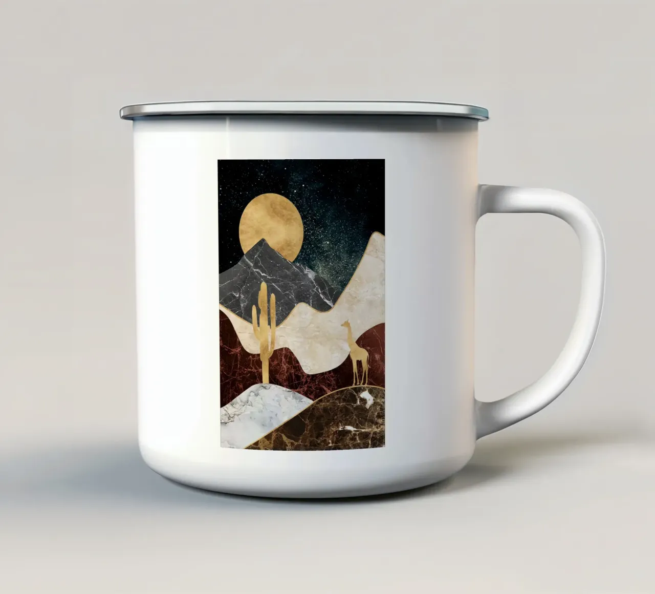 abstract surrealist landscape 3 tazza in smalto da vintageshop