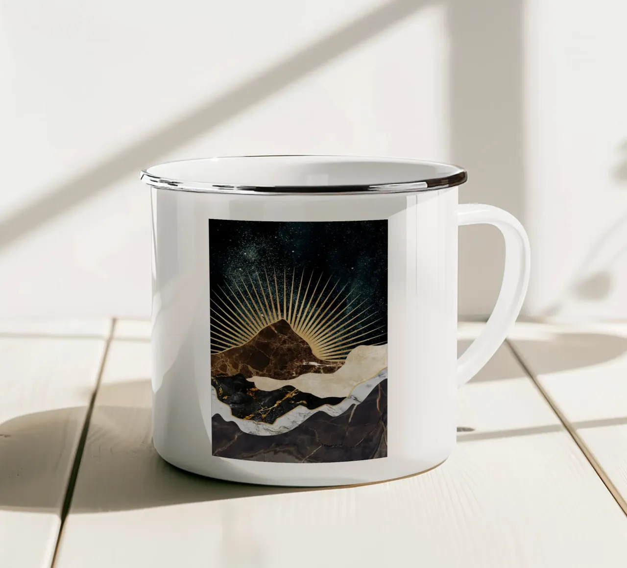 abstract surreal landscape mountains tazza in smalto da vintageshop