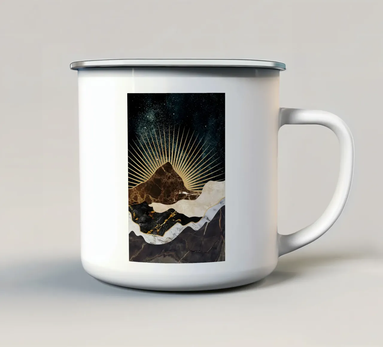 abstract surreal landscape mountains tazza in smalto da vintageshop