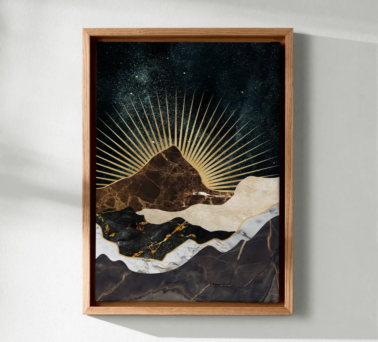 abstract surreal landscape mountains tela con Cornice a cassetta da vintageshop