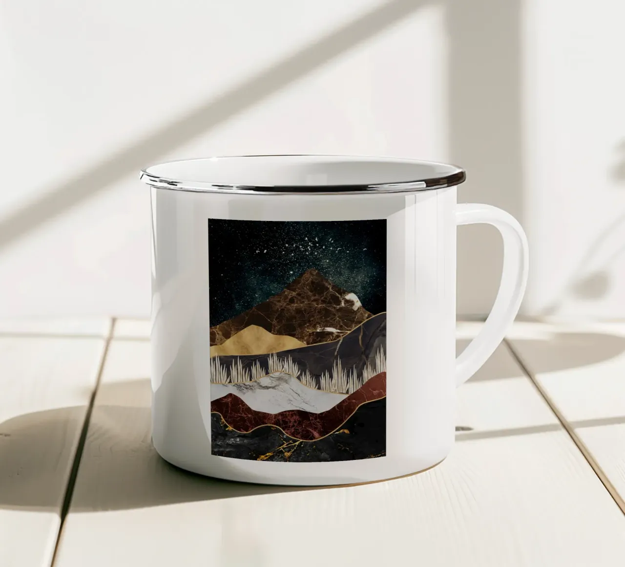 abstract surrealist landscape grass tazza in smalto da vintageshop
