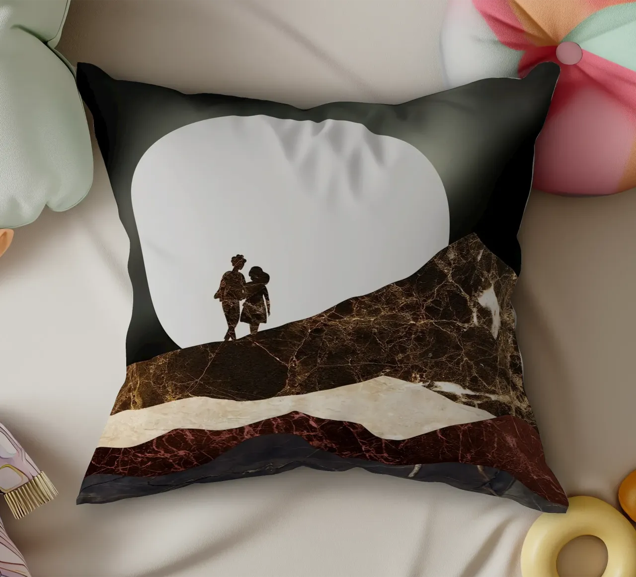 abstract surrealist landscape cuscino da vintageshop