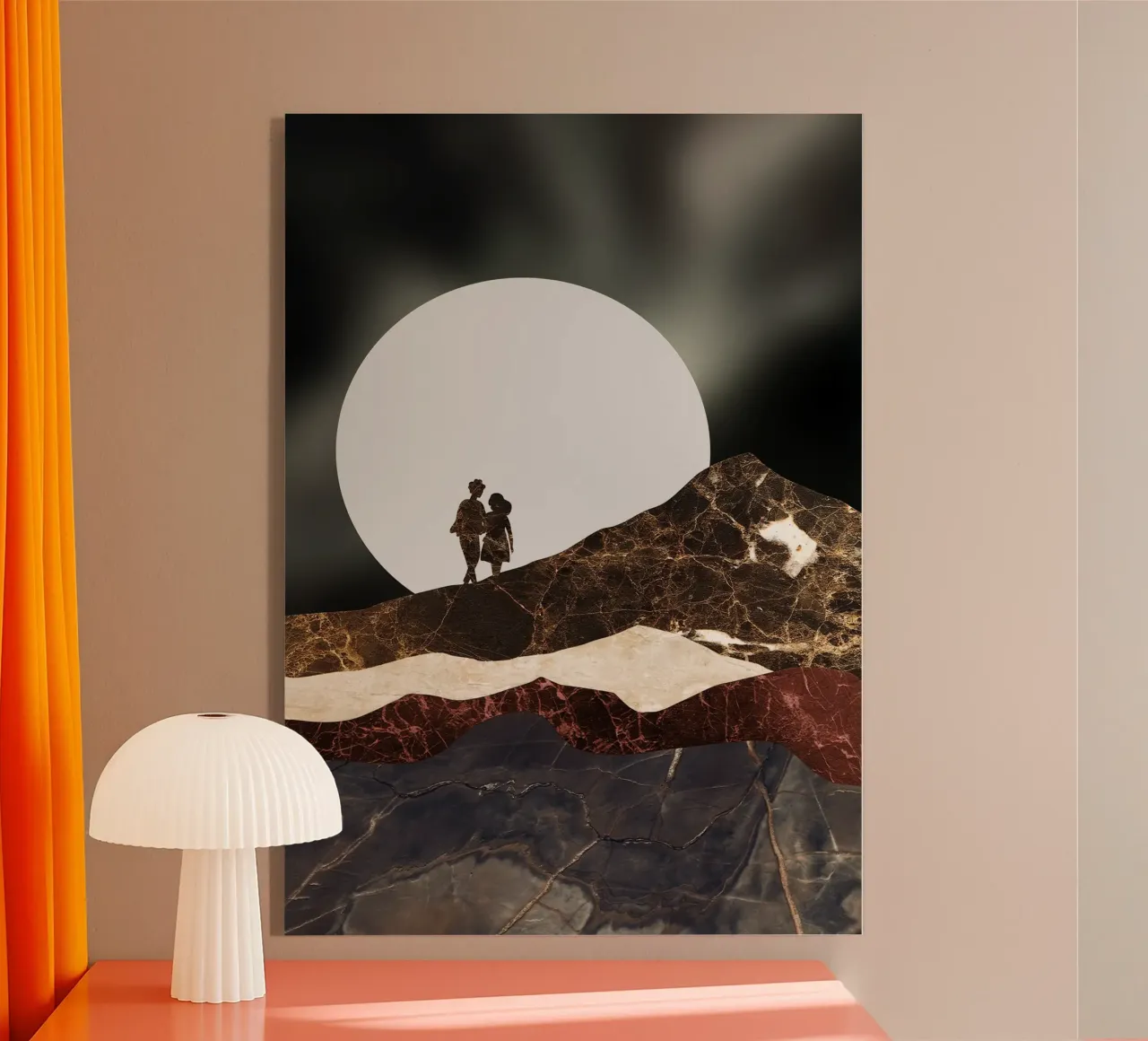 abstract surrealist landscape plexiglass da vintageshop
