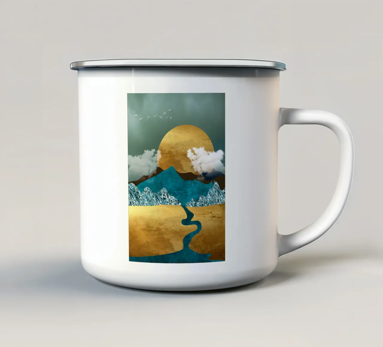 abstract surrealist sea landscape tazza in smalto da vintageshop