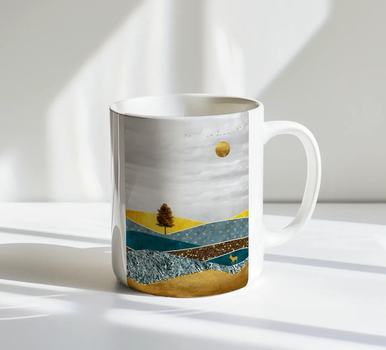 abstract surrealist landscape tree tazza in ceramica da vintageshop