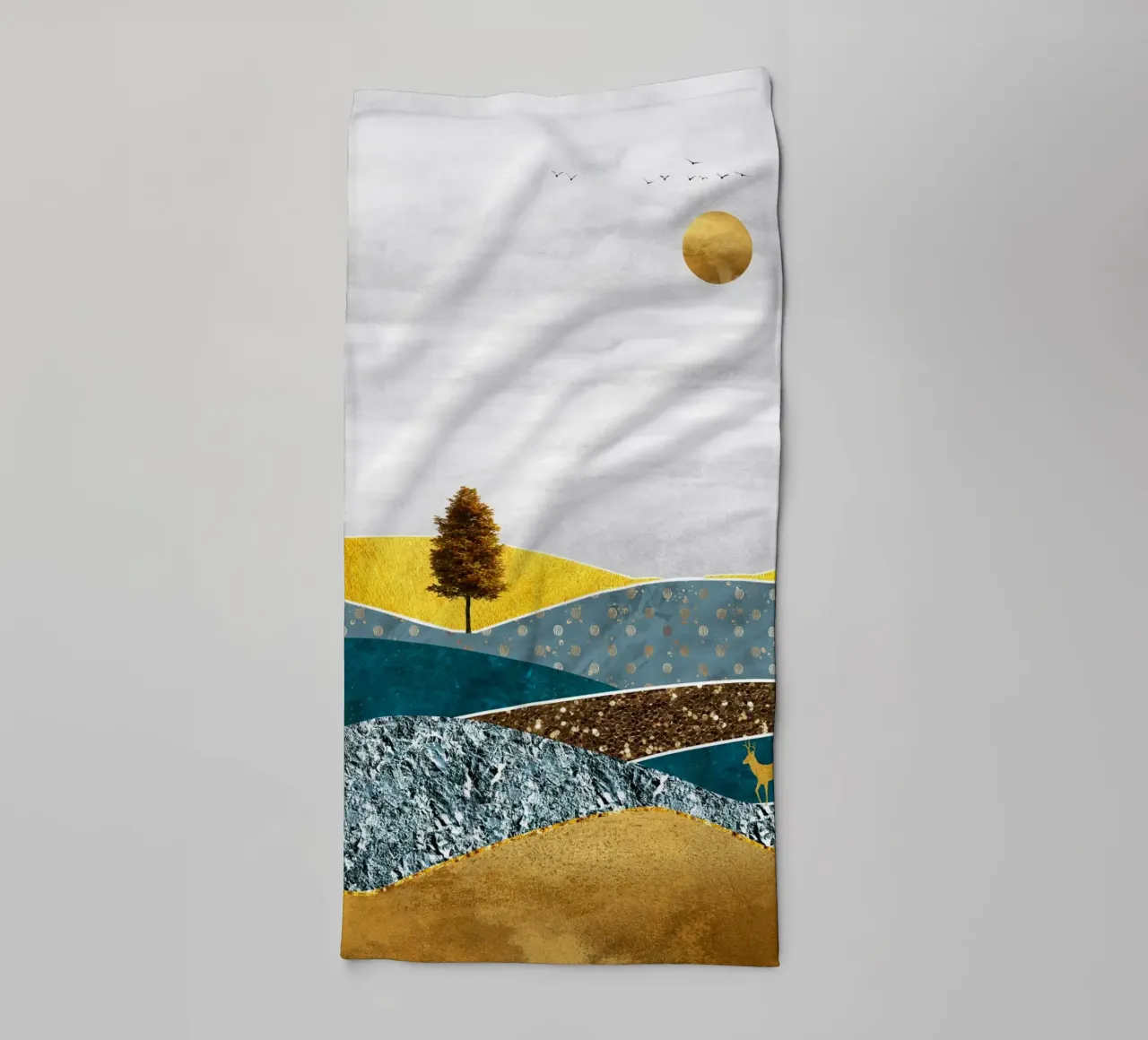 abstract surrealist landscape tree asciugamano da bagno da vintageshop