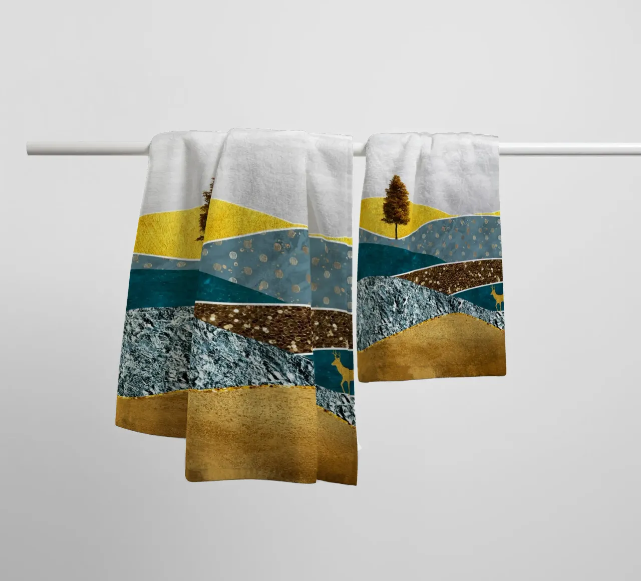 abstract surrealist landscape tree asciugamano da bagno da vintageshop