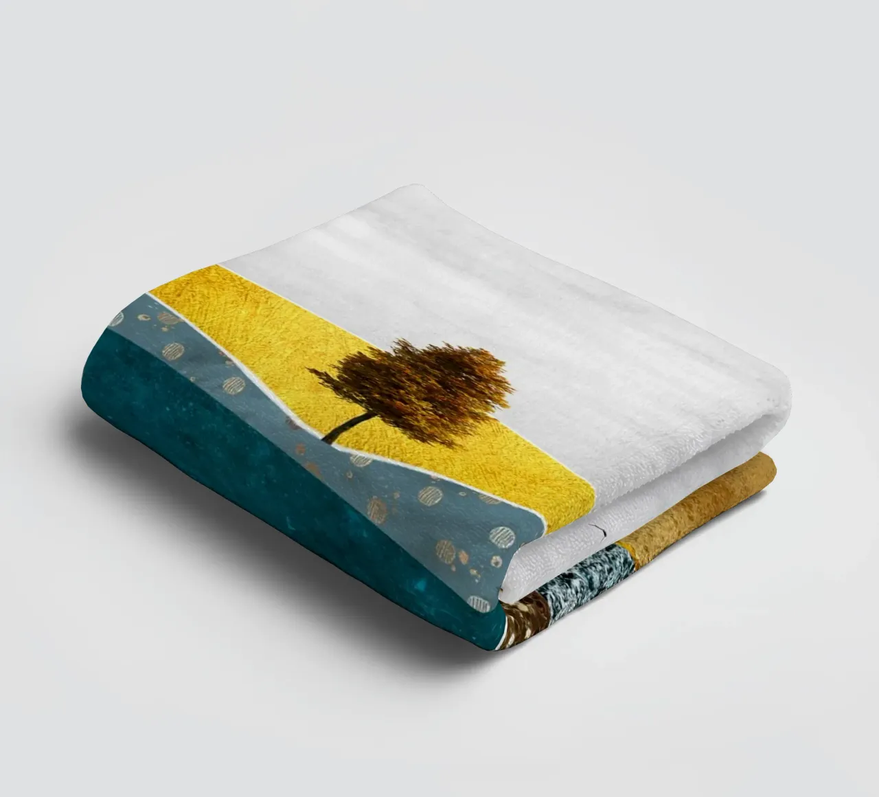 abstract surrealist landscape tree asciugamano da bagno da vintageshop
