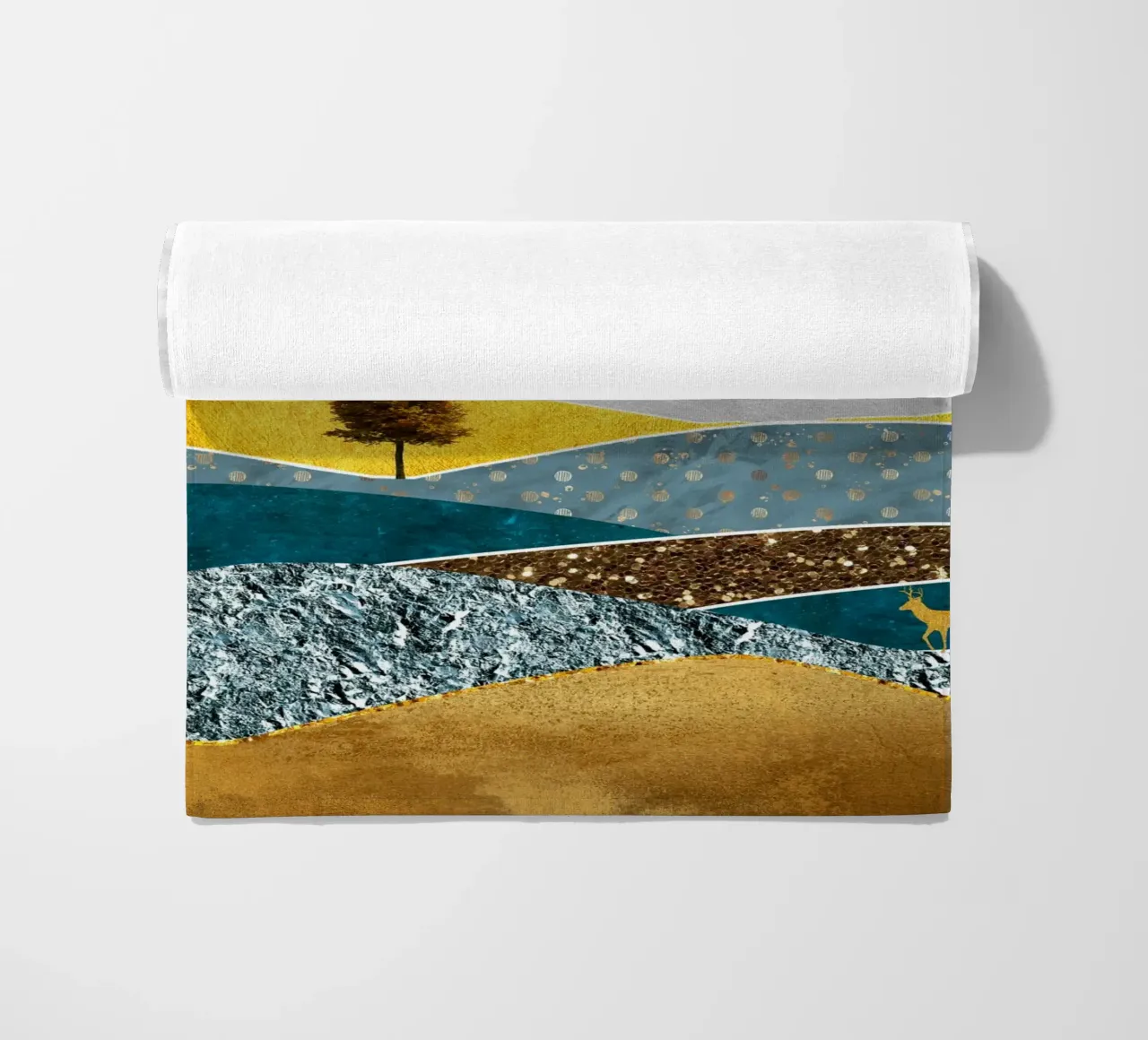 abstract surrealist landscape tree telo mare da vintageshop
