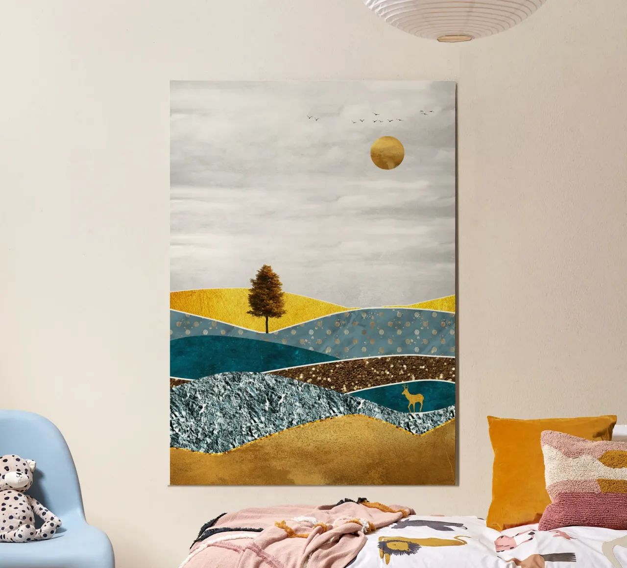 abstract surrealist landscape tree poster da vintageshop