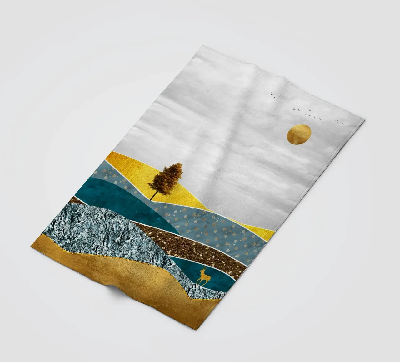 abstract surrealist landscape tree coperta in pile da vintageshop