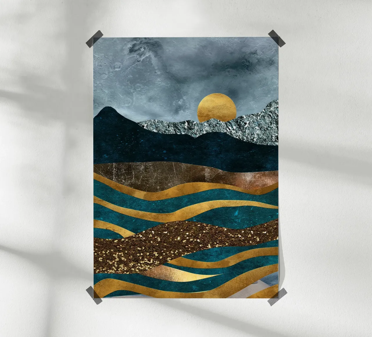 abstract surrealist landscape carta hahnemühle da vintageshop