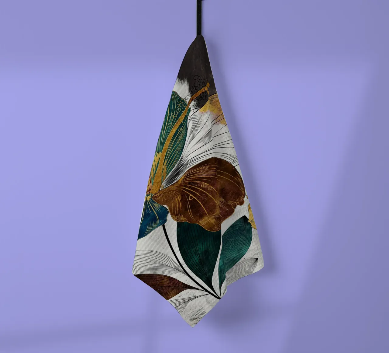 abstract surrealist flower canovaccio da cucina da vintageshop