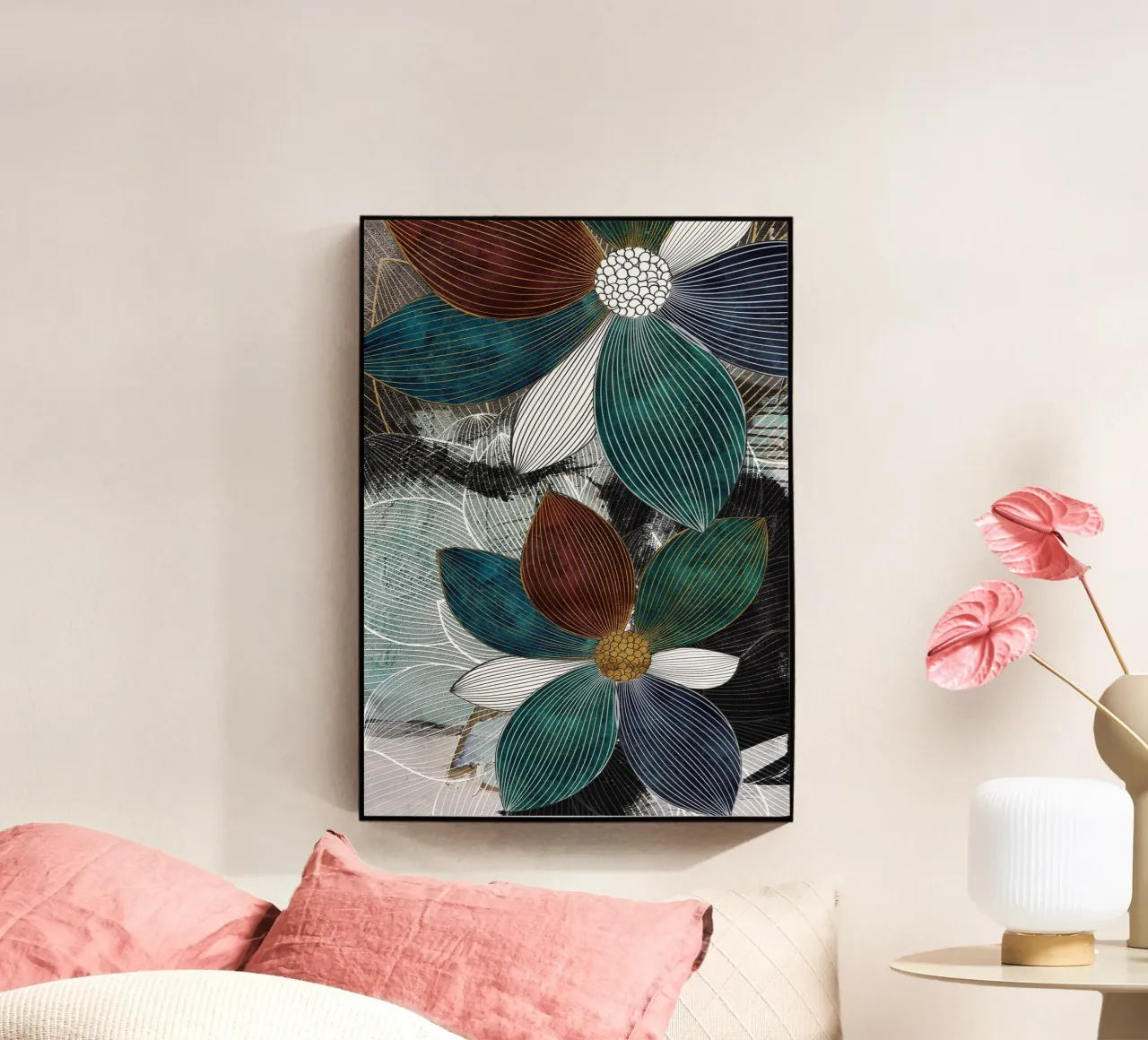 abstract surrealist flower plexiglass da vintageshop