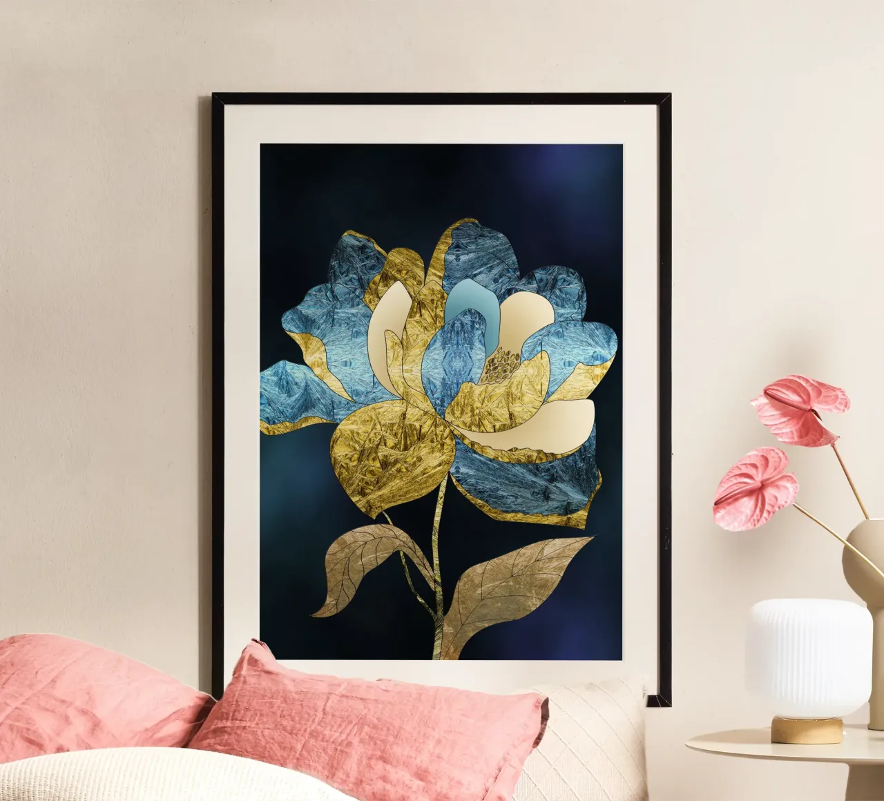 abstract surrealist flower carta hahnemühle da vintageshop