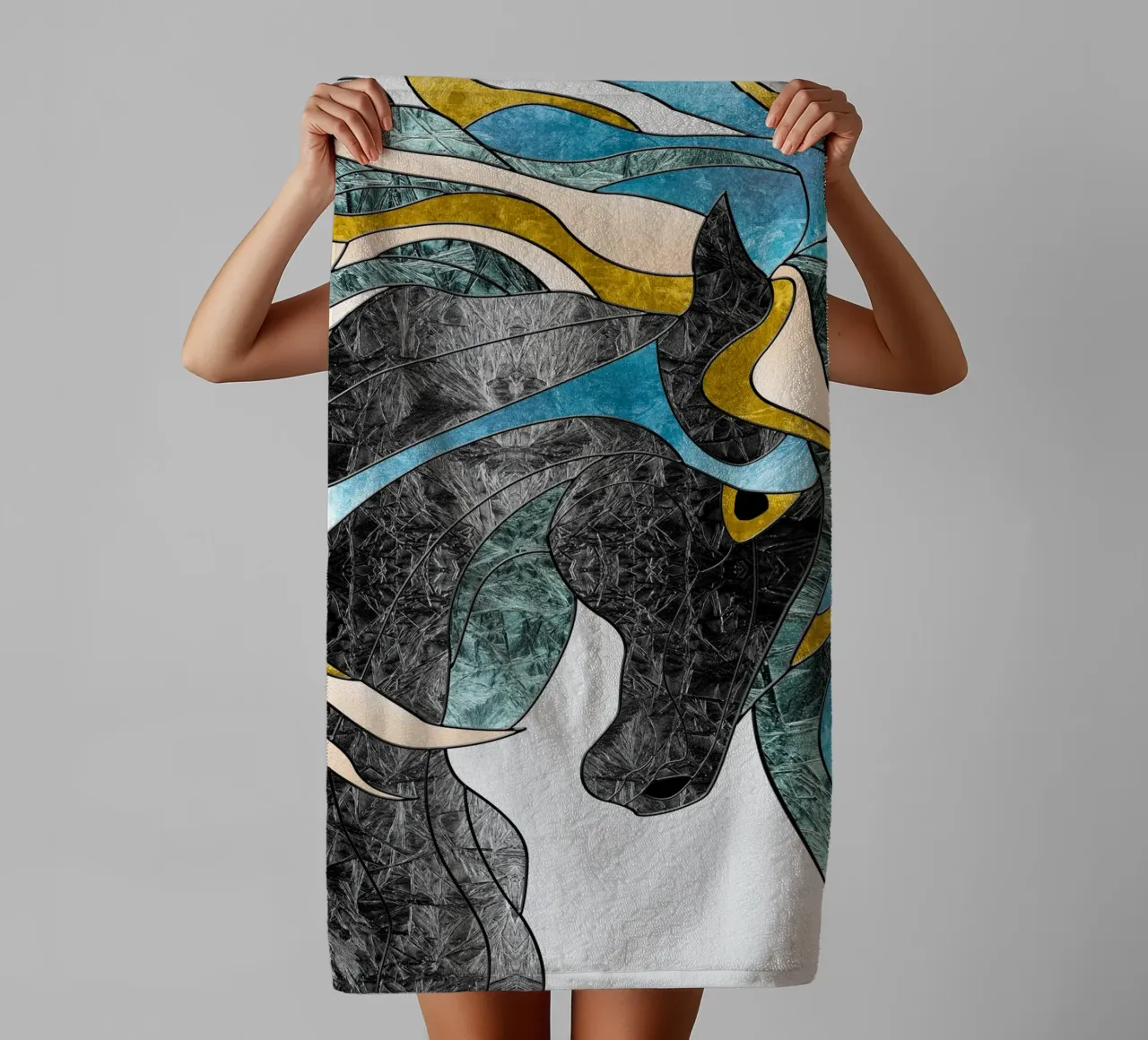 abstract art horse asciugamano da bagno da vintageshop