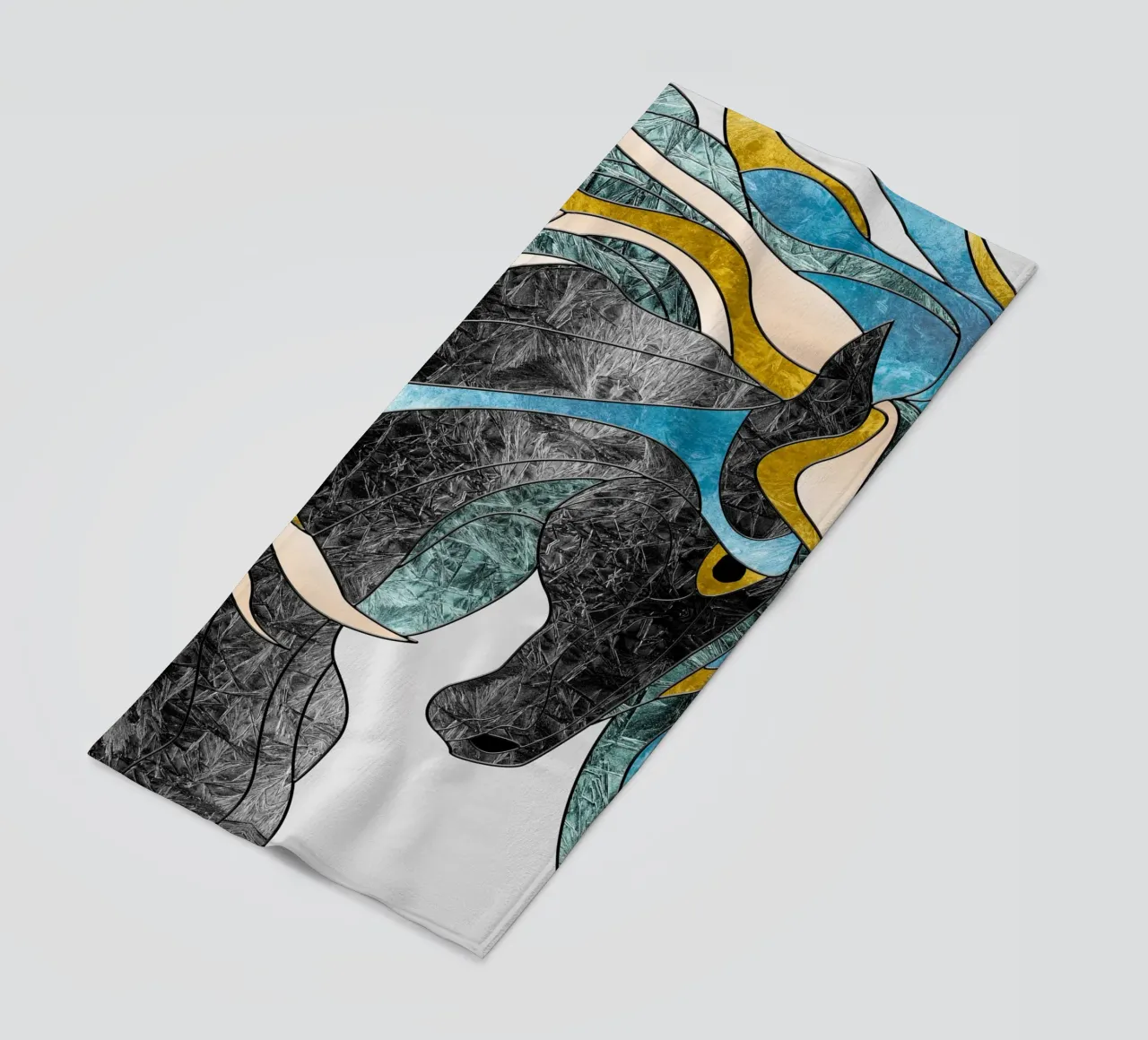 abstract art horse telo mare da vintageshop