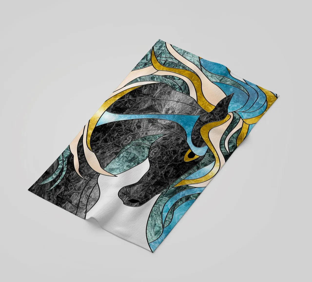 abstract art horse telo mare da vintageshop