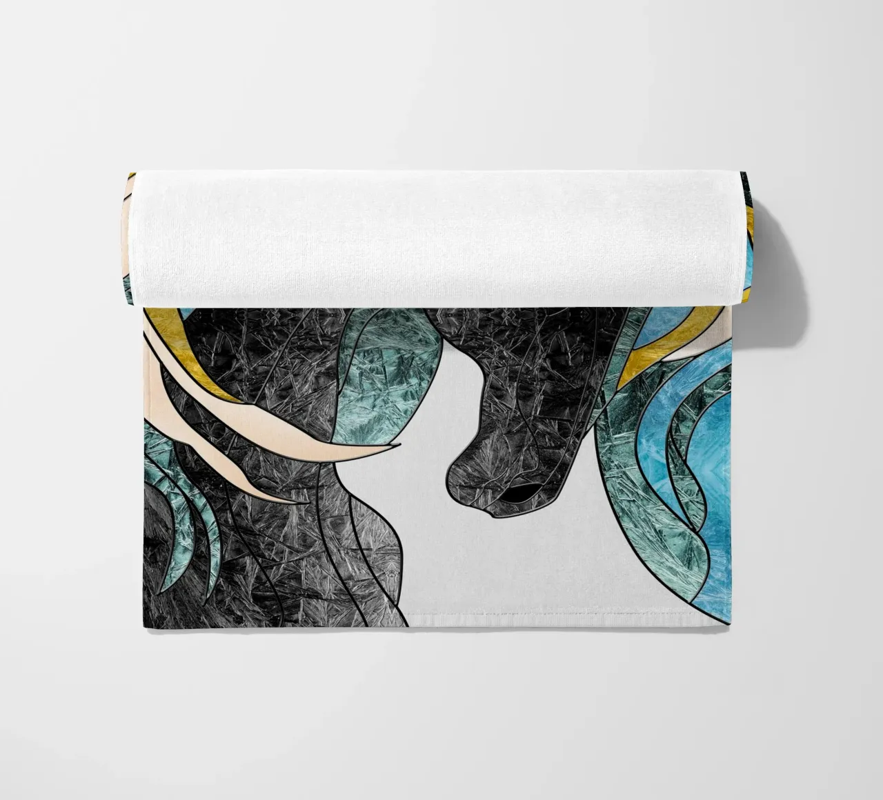 abstract art horse telo mare da vintageshop