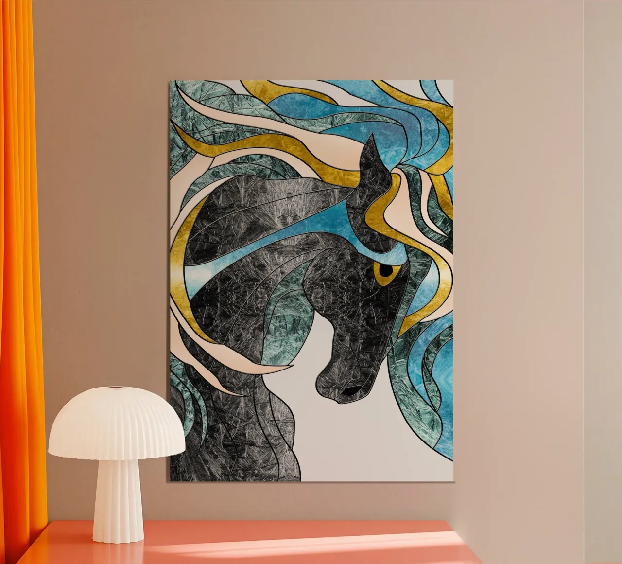 abstract art horse alu-dibond by vintageshop