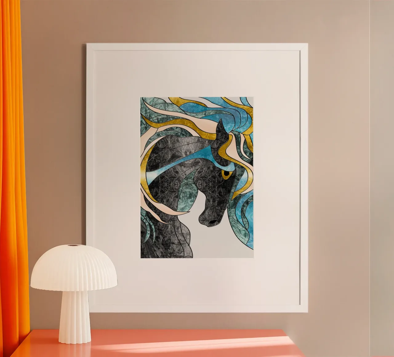 abstract art horse carta hahnemühle da vintageshop