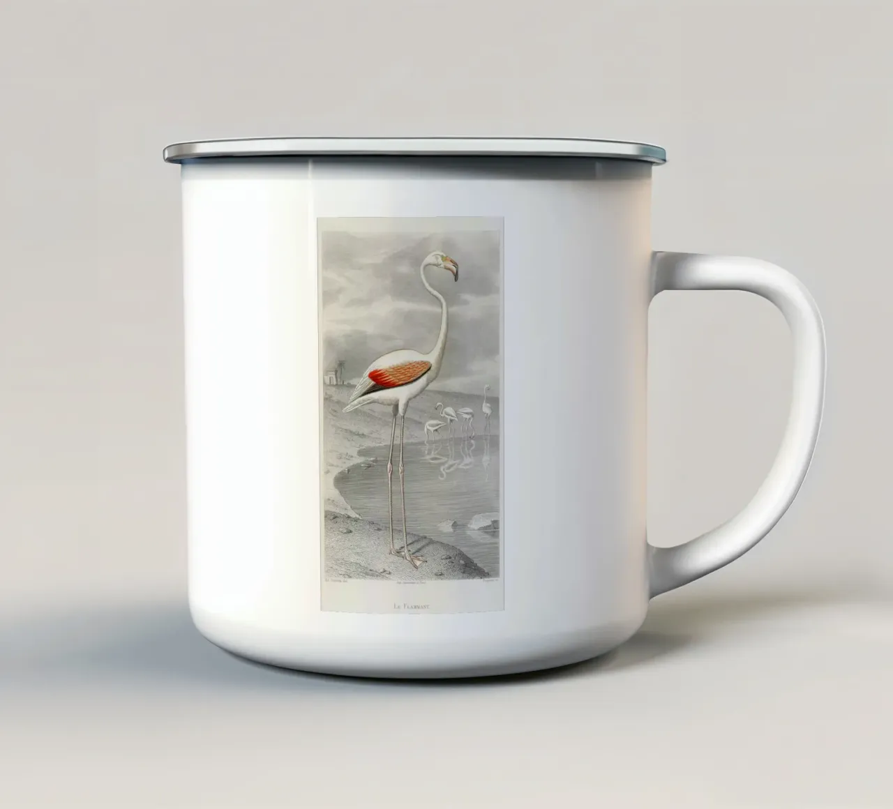 Le Flammant (Flamingo) tazza in smalto da vintageshop