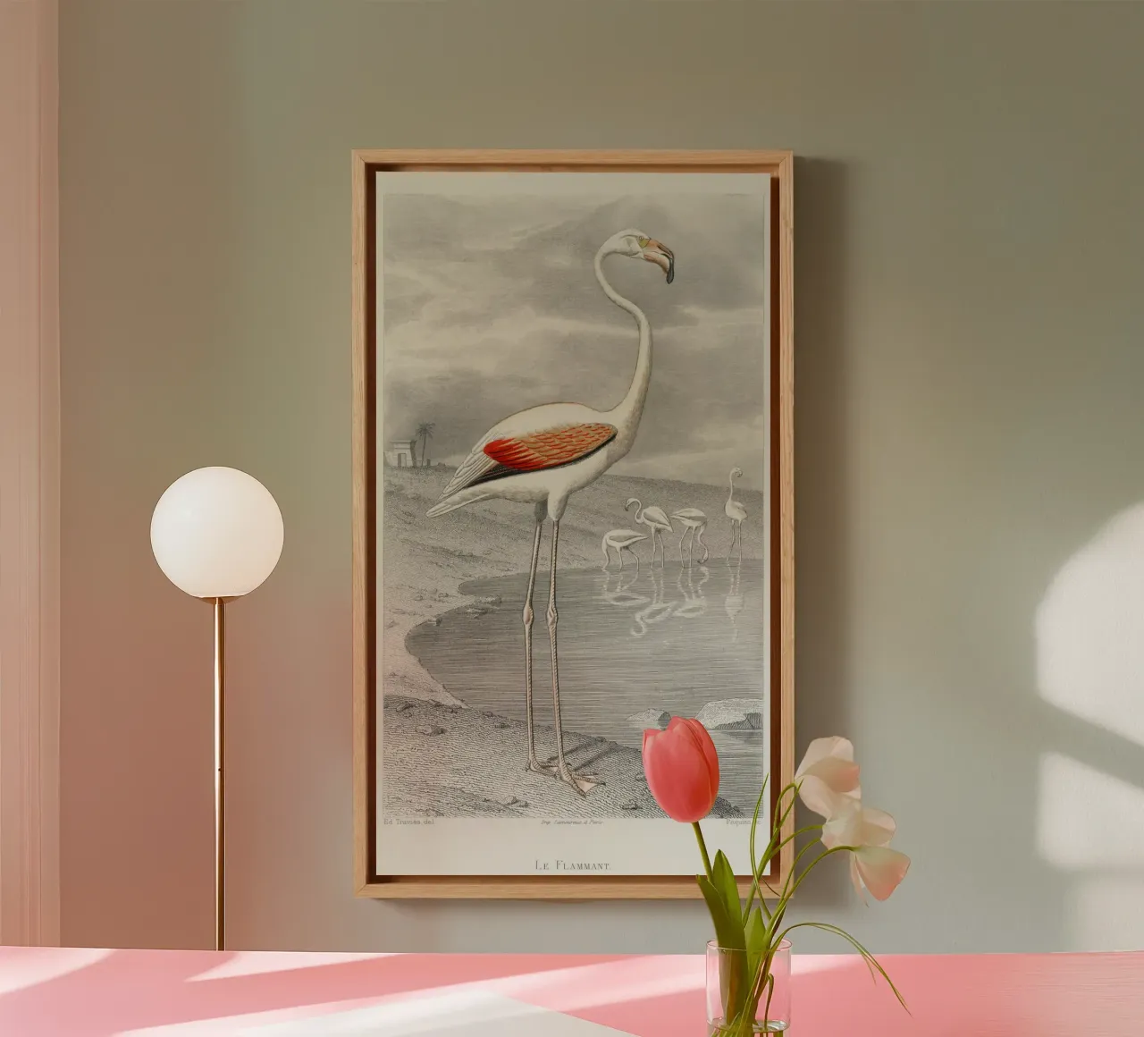 Le Flammant (Flamingo) tela da vintageshop