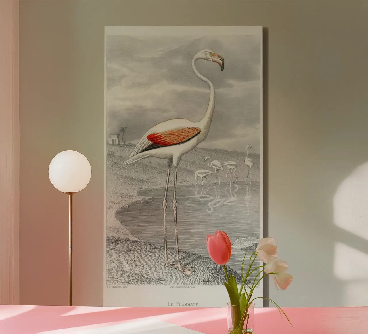 Le Flammant (Flamingo) tela da vintageshop